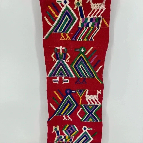 Vintage 70s or 80s handwoven Guatemalan embroidered sash faja huipil from nebaj - Picture 10 of 10